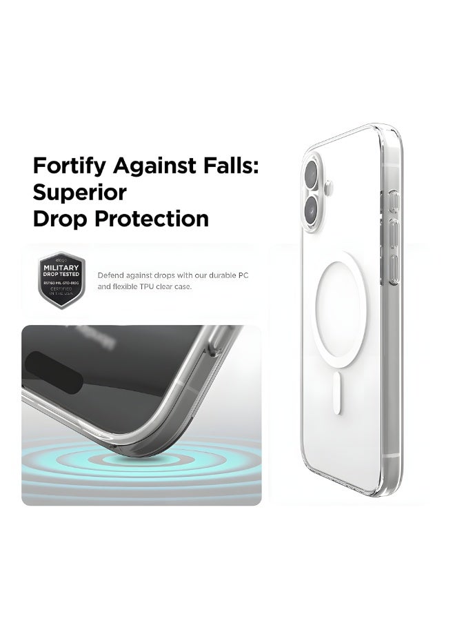 جراب لموبايل ايفون 16 Plus ماج سيف شفاف يدعم الشحن اللاسلكي المغناطيسي، حماية ضد الصدمات، مقاوم للخدش لموبايل ايفون 16 بلس - شفاف - Image 5